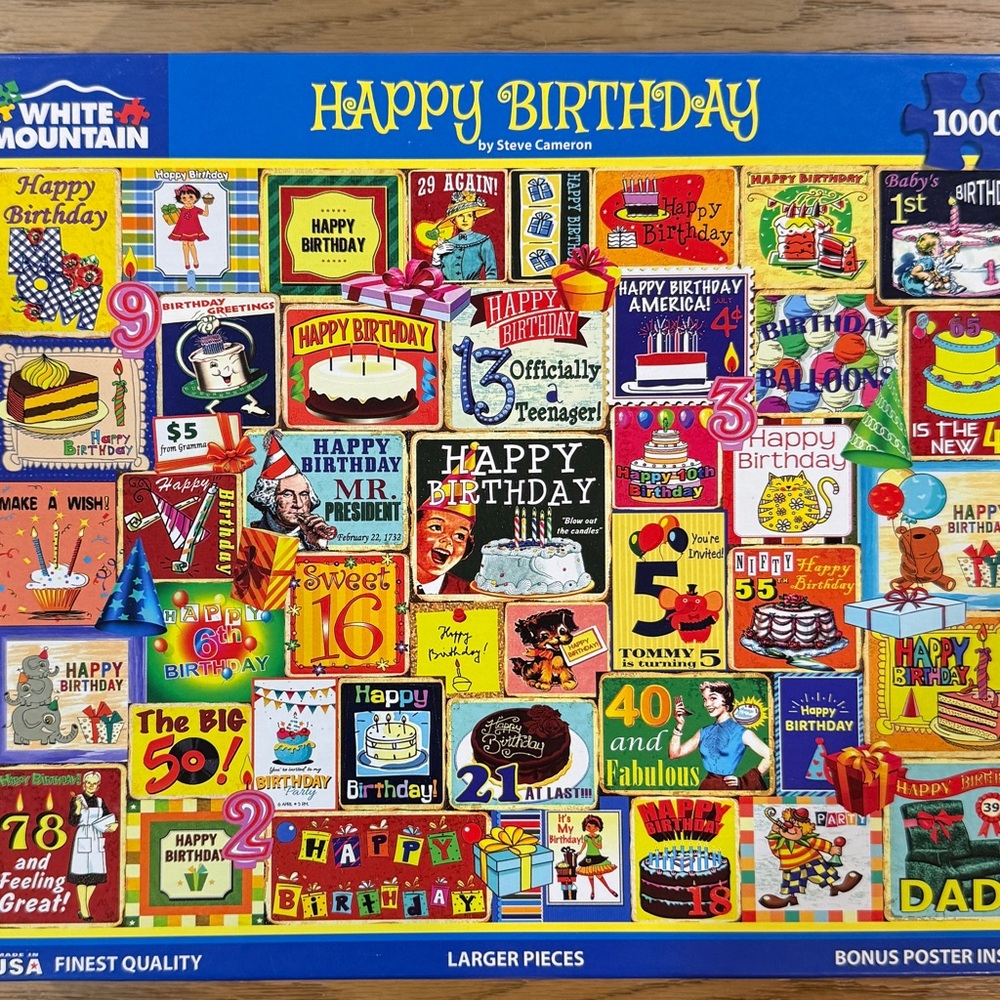 White Mountain Colorful “Happy Birthday” Puzzle